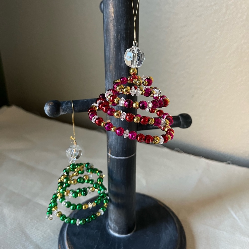 Vintage beaded Christmas tree ornaments